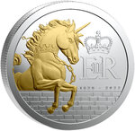 Monnaie QUEEN'S BEAST Gilded Set 5x1 Oz Argent 5 Pounds Pitcairn Islands 2026 (PRÉCOMMANDE)