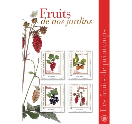 Collector 4 timbres - Les fruits de printemps - Lettre Verte