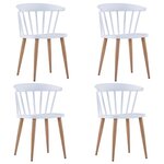 vidaXL Chaises à manger lot de 4 blanc plastique et acier