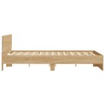 vidaXL Cadre de lit avec tête de lit et LED chêne sonoma 150x200 cm
