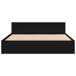 vidaXL Cadre de lit avec tête de lit noir 200x200 cm bois d'ingénierie