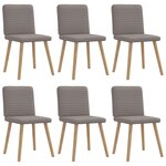 vidaXL Chaises à manger lot de 6 taupe tissu