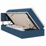 vidaXL Lit de rangement LED avec matelas Bleu 100 x 200 cm Tissu