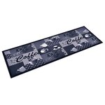 vidaXL Tapis de cuisine lavable Bleu café 60x300 cm