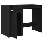 vidaXL Bureau avec porte Chêne noir 100 x 49 x 75 cm Bois d'ingénierie