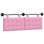 vidaXL Tête de lit suspendue Rose Tissu