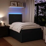 vidaXL Sommier à lattes de lit avec matelas Noir 120x200 cm Velours