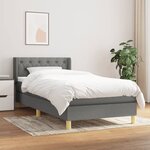 vidaXL Sommier à lattes de lit avec matelas Gris foncé 80x200 cm Tissu