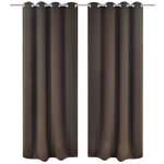 vidaXL Rideau occultant 2 Pièces et œillets métalliques 135x175 cm Marron