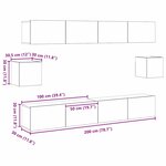 vidaXL Ensemble meuble TV 6 Pièces Artisan ancien 100 x 30 x 30 cm