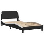 vidaXL Lit avec matelas Hvar noir et blanc 100x200 cm similicuir