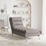 vidaXL Chaise longue de massage avec coussins taupe tissu