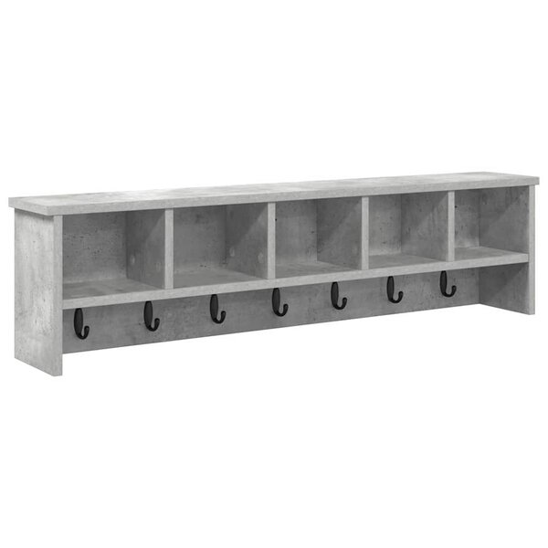 vidaXL Porte-manteau mural avec étagère Gris béton 100 x 16 x 26 cm