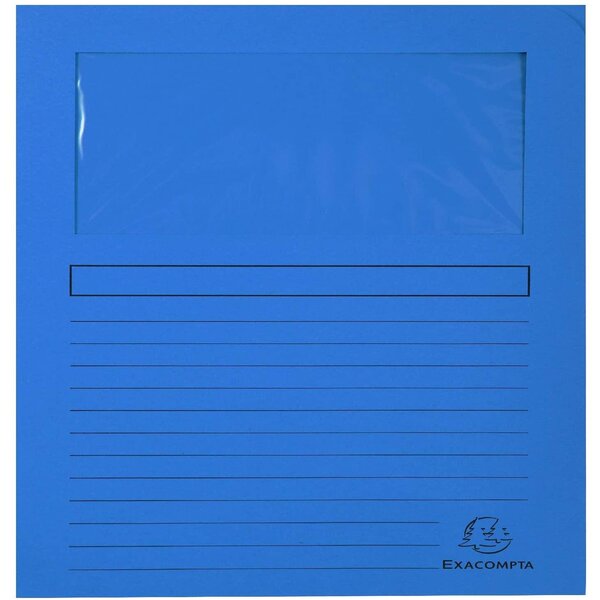 Paquet 100 Chemise à fenêtre FOREVER 22 x 31 cm Bleu Foncé x 4 EXACOMPTA