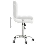 Chaise fauteuil siège de bureau informatique étude pivotante similicuir blanc 02_0024047