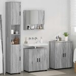 vidaXL Ensemble de mobilier de salle de bain 4 Pièces Gris Sonoma