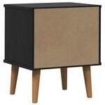 vidaXL Cabinet de chevet avec tiroir Noir 40 x 35 x 48 cm Pin massif