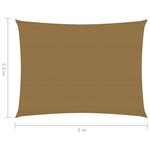 vidaXL Voile d'ombrage 160 g/m² Taupe 3 5x5 m PEHD