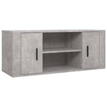 vidaXL Meuble TV Gris béton 100x35x40 cm Bois d'ingénierie