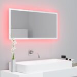 vidaXL Miroir à LED de bain Blanc brillant 90x8 5x37 cm Acrylique