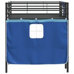 vidaXL Cadre de Lit Mezzanine pour Enfants avec Rideaux Noir et Bleu