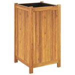 vidaXL Jardinière avec doublure 42x42x75 cm bois massif d'acacia