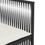 vidaXL Ensemble à manger de jardin coussins 7 Pièces noir résine tressée