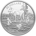 Pièce de monnaie en Argent 30 Dollars g 62.69 Millésime 2024 Multifaceted Animal Family TIMBER WOLVES