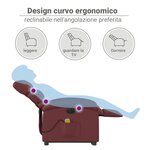 vidaXL Fauteuil inclinable de massage électrique rouge bordeaux