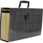 Valisette Trieur Carton Pélliculé 16 compartiments Soufflets 11 cm Noir FAST