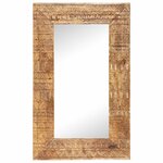 vidaXL Miroir sculpté à la main 80x50x2 5 cm bois de manguier solide