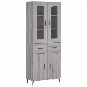 vidaXL Buffet haut Sonoma gris 69 5x34x180 cm Bois d'ingénierie
