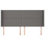vidaXL Tête de lit avec oreilles Gris 203x16x118/128 cm Similicuir