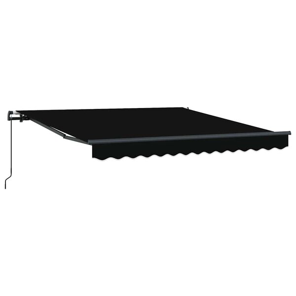 vidaXL Auvent Rétractable Noir 350 x 250 cm tissu