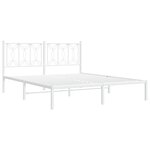 vidaXL Cadre de lit métal sans matelas et tête de lit blanc 150x200 cm