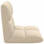 vidaXL Fauteuil de sol ajustable Crème Tissu