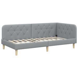 vidaXL Cadre de lit d'angle Gris clair 100 x 200 cm tissu