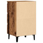 vidaXL Table de chevet avec pieds en métal vieux bois 40x35x69 cm