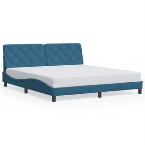 vidaXL Cadre de lit sans matelas bleu 180x200 cm velours