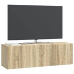 vidaXL Meuble TV mural Chêne Sonoma 98 x 31 x 30 cm Bois d'ingénierie