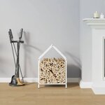 vidaXL Portant de bois chauffage blanc 40x25x60 cm