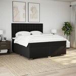 vidaXL Sommier à lattes de lit avec matelas Noir 200x200 cm Tissu