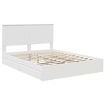 vidaXL Lit de Rangement Blanc 150 x 200 cm Bois d'ingénierie