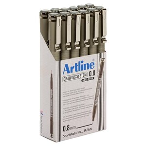 Feutre 'Drawing System' pointe 0 8 mm noir x 12 ARTLINE