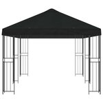 vidaXL Gazebo avec murs latéraux 6 x 3 m Noir Polyester et Acier 190