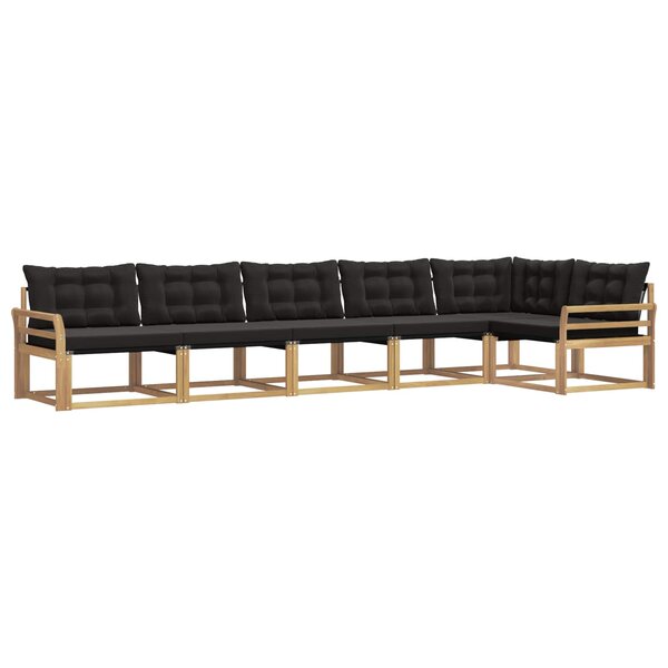 vidaXL Ensemble de canapés d'extérieur 6 Pièces Blanc et noir