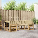 vidaXL Ensemble de canapés d'extérieur 6 Pièces Blanc et Beige