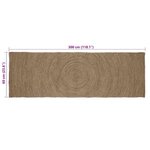 vidaXL Tapis de surface Rectangulaire Gris 60 x 300 cm Jute