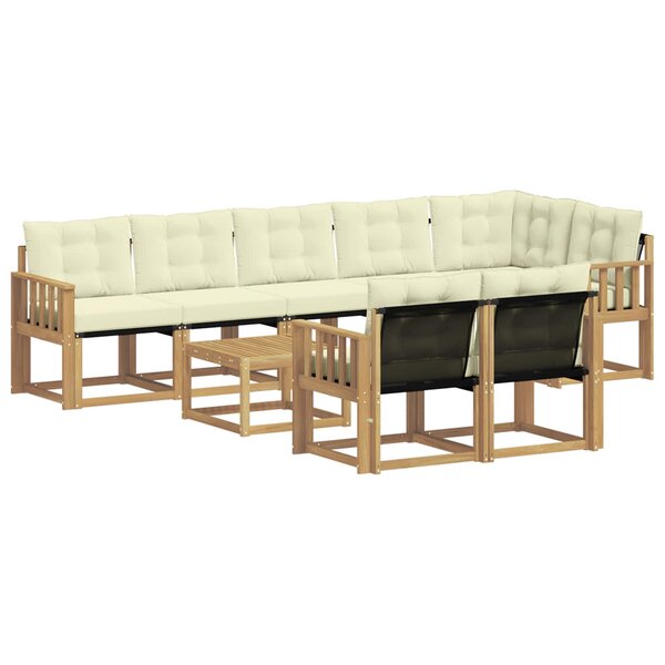 vidaXL Ensemble de canapés d'extérieur 9 Pièces Blanc et crème