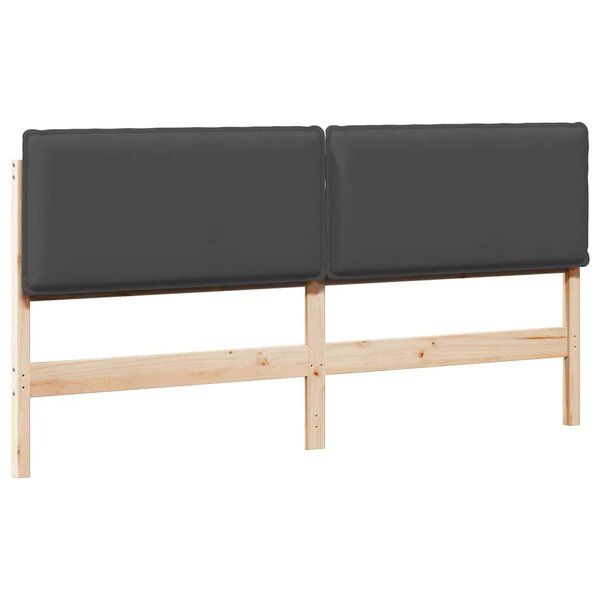 vidaXL Tête de lit capitonnée Gris Naturel et Foncé 200 cm Pin massif